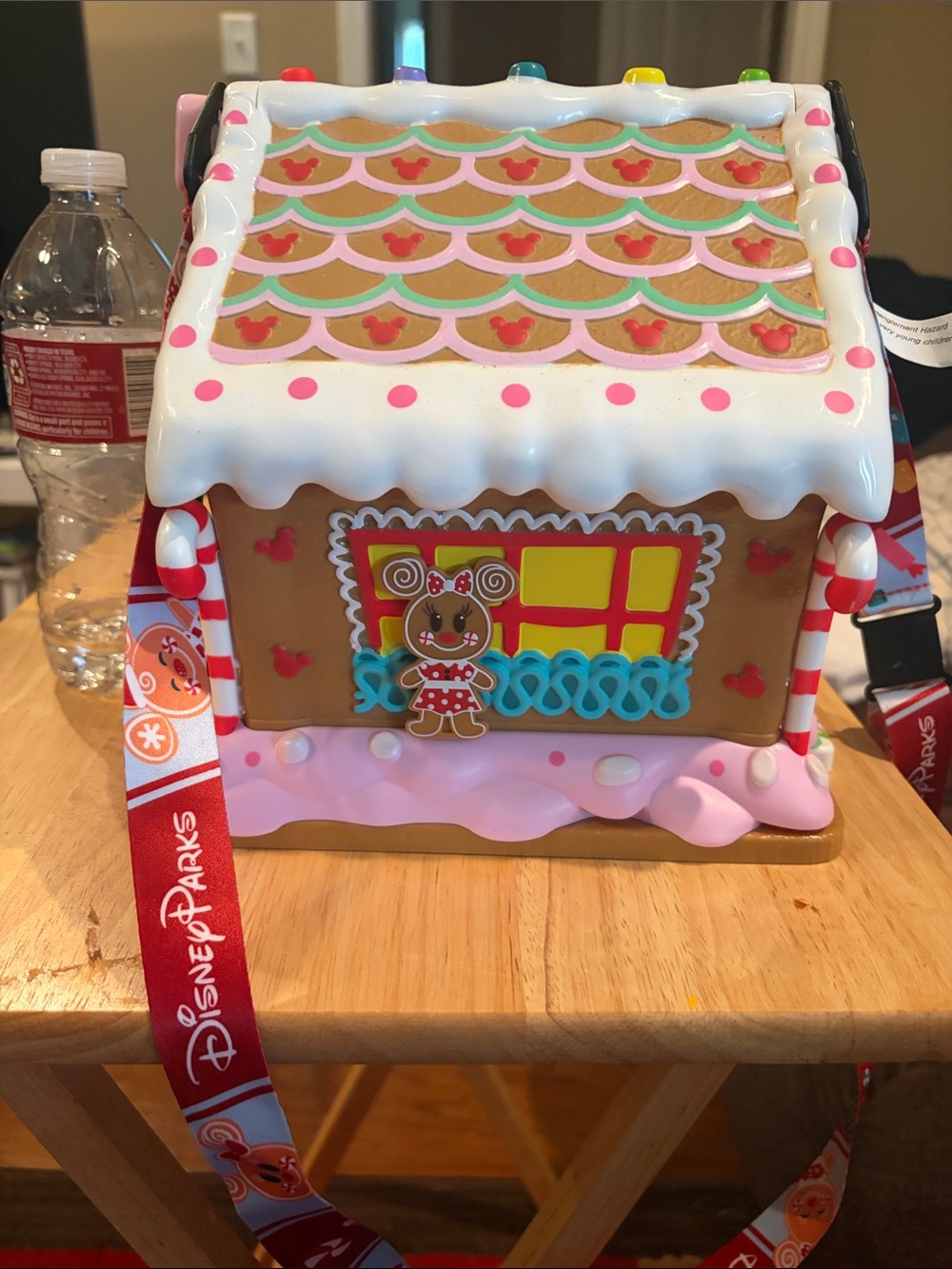 Disney Pink White Gingerbread House Crossbody Purse